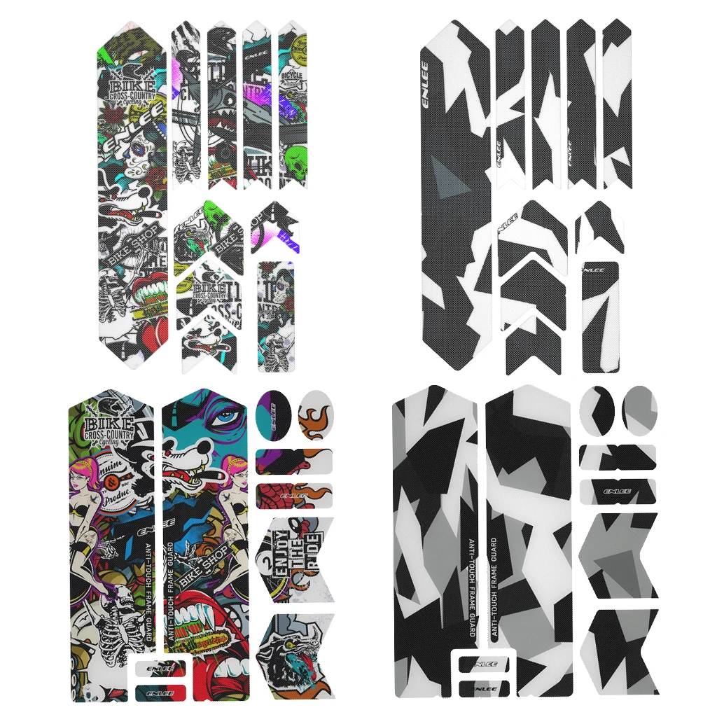 1 Set 3D MTB Road Bike Frame Scratch Prevention Stickers Bicycle Frame Protection Guard Cover Removable Waterproof Protector