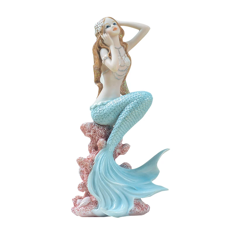 

Aquarium Mermaid Princess Nordic Home Decoration Accessories Fairy Garden Miniatures Miniature Figurines blue sea Fairy