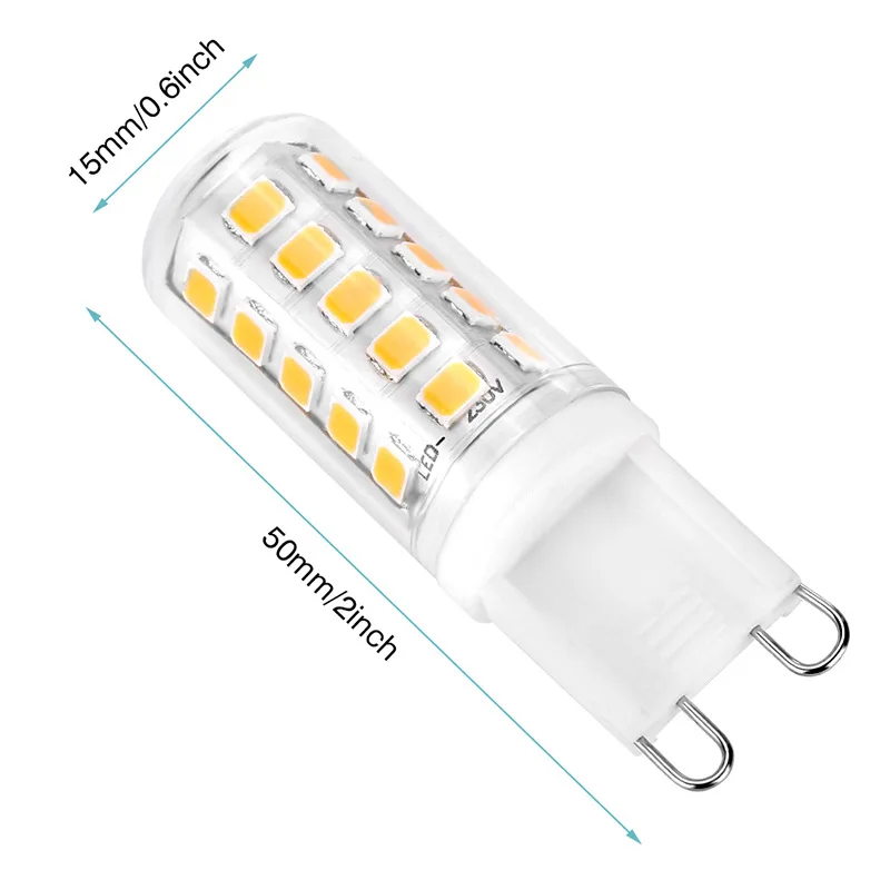 

3pcs G9 high voltage led corn light dimming without flicker 360 degree luminous flash dimming ceramic led light Drop shipping