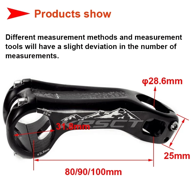 20 degrees 31.8 x 80/90/100mm KRSCT New CNC MTB bicycle stem road mountain bike stem mtb cycling bike parts