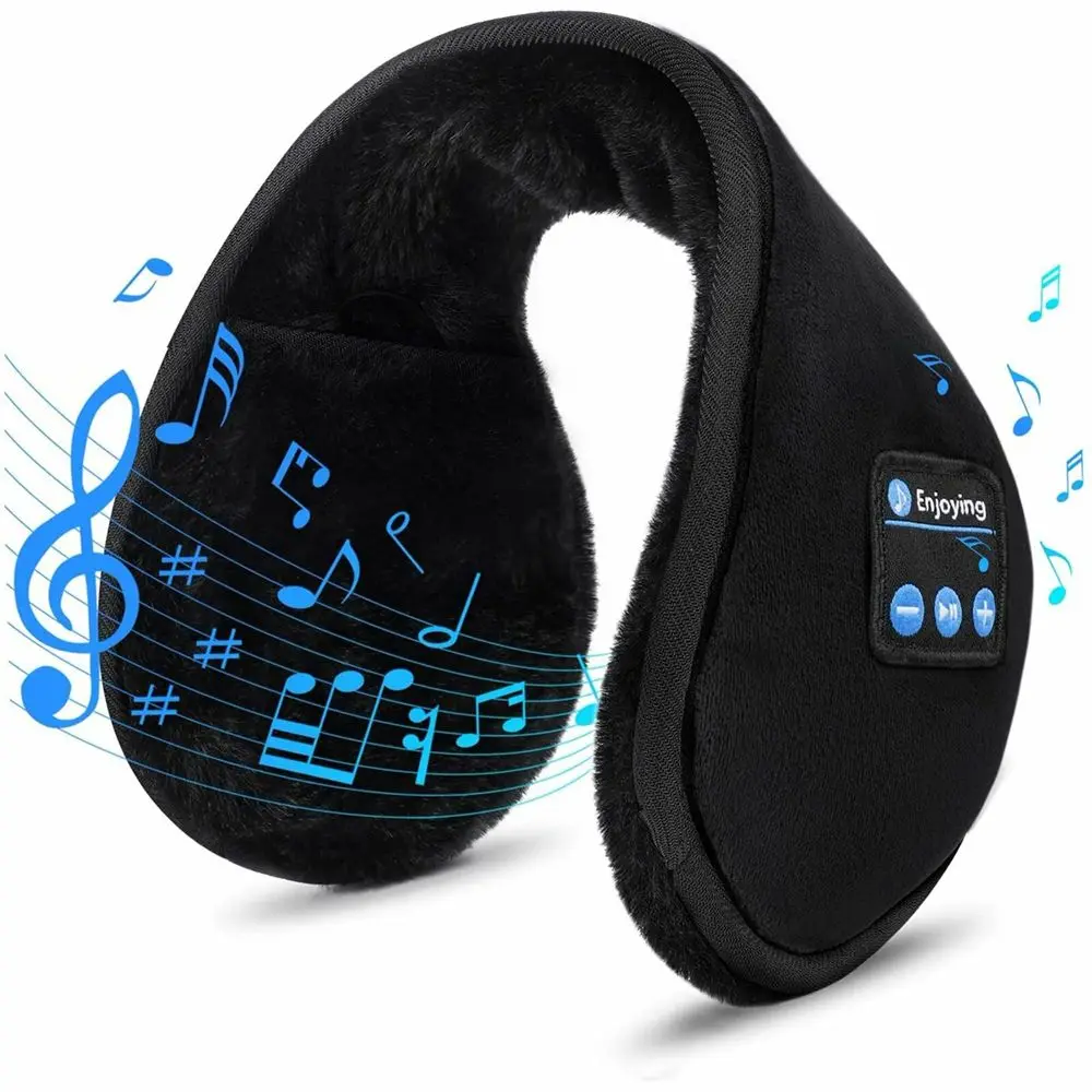 Auscultadores sem fio Bluetooth com microfone, USB Charge Música Ear Warmer, esporte ao ar livre, fones de ouvido macios, Earmuffs para o telefone móvel, 1pc