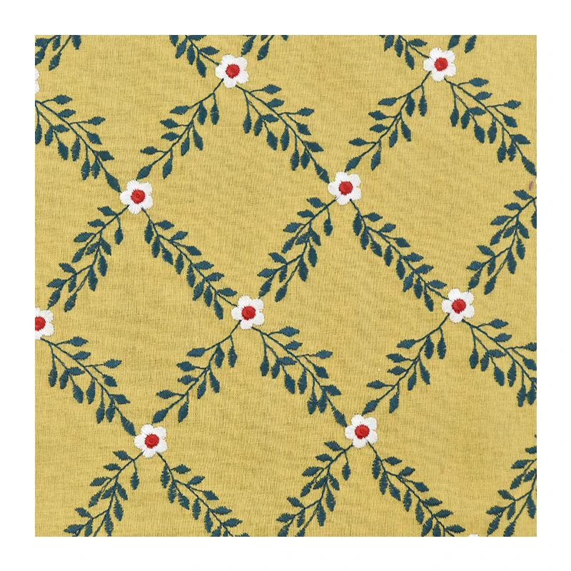 Cotton and Linen Three-Dimensional Flower Embroidered Fabric For Apparel Fabric Throw Pillow Tablecloth Apron Dress