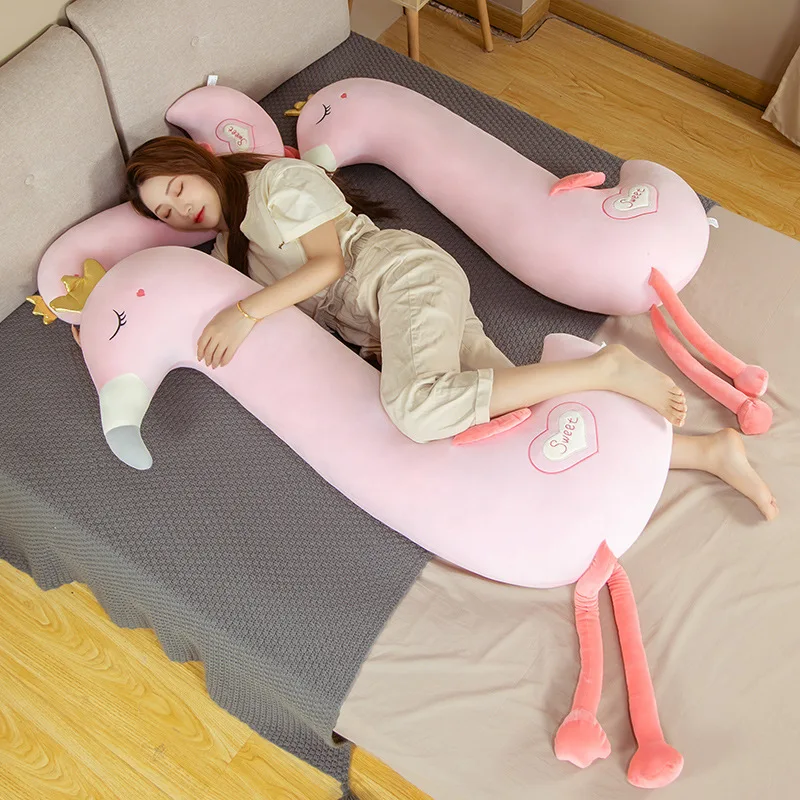 Giant Cute Flamingo Plush Toy Long Plush Pillow Kid Toys Stuffed Plush Animal Girl Christmas Gifts Toys for Children Home Decor