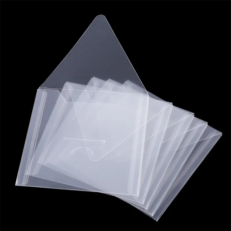 10pcs/set 12x12cm Transparent Plastic Storage Bags For Small Stamps And Dies Organizer Bags Cardstock Crafts Storage Envelopes