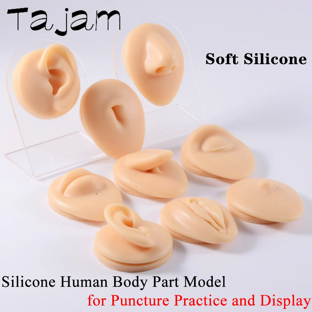 1Piece Simulation Human Silicone Model White Black Body Part Send Acrylic Stand Use for Tattoo Puncture Practice Piercing Tool