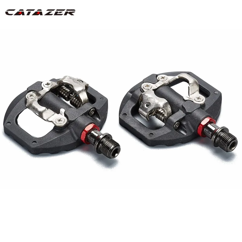 

Catazer Bicycle Pedal MTB Bike Self-Locking Pedal Clipless Pedal Dual Platform Adapters With Cleat For SHIMAN LOOKING KEOR