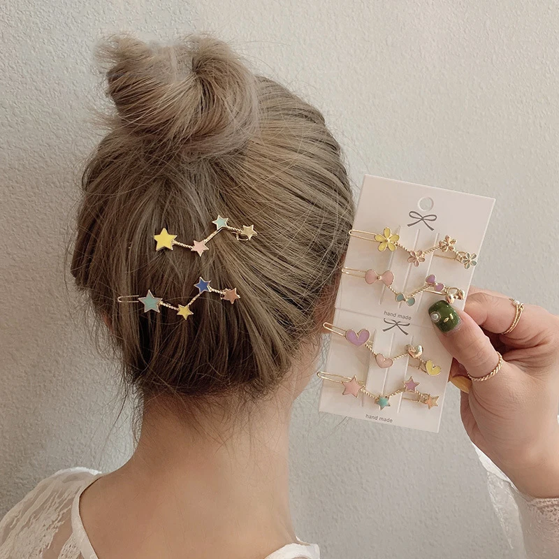 Frog Clip Girl Hairpin Headdress Sweet Hair Clip Bow Hair Clip Fresh Female Internet Celebrities Bangs Clip Side Clip