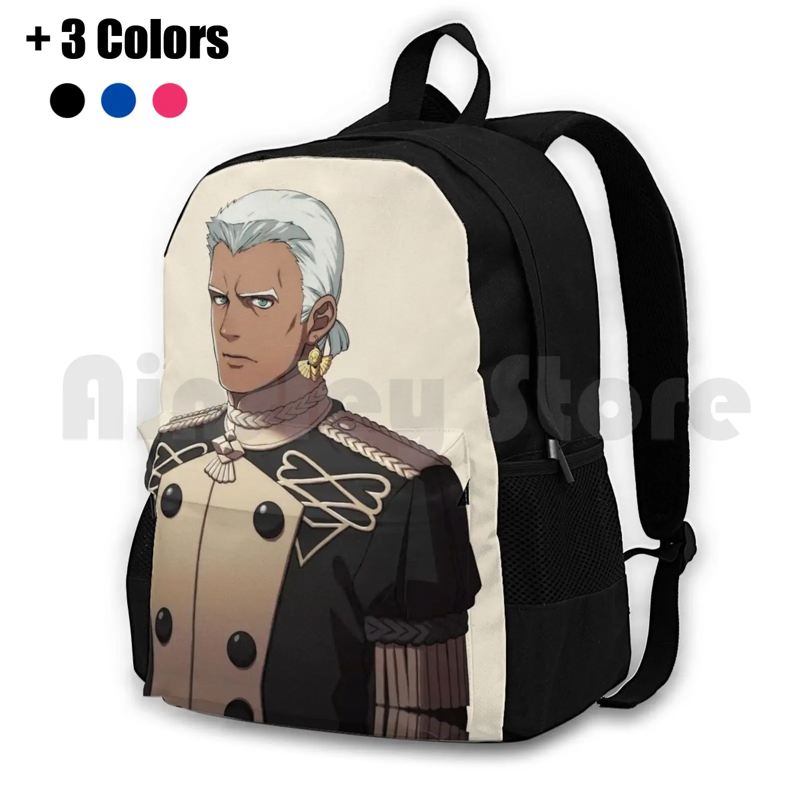 Dedue-Fire Emblem Three Houses Outdoor Hiking Backpack Waterproof Camping Travel Fire Emblem Fire Emblem Three Houses Black