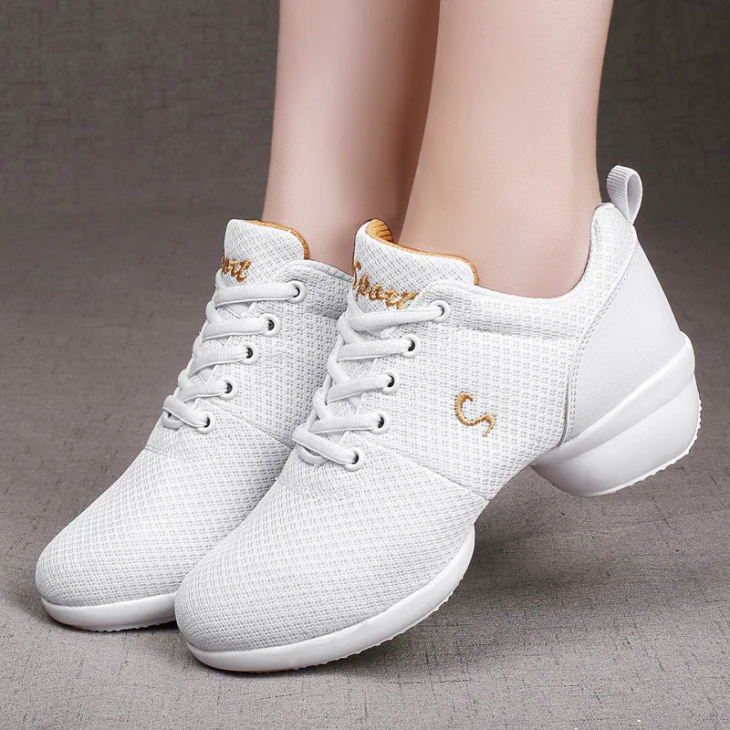 Woman Dance Shoes Sneakers Girls Sports Soft Outsole Breathable Mesh Practice Shoes Modern Jazz Lightweight Comfortable