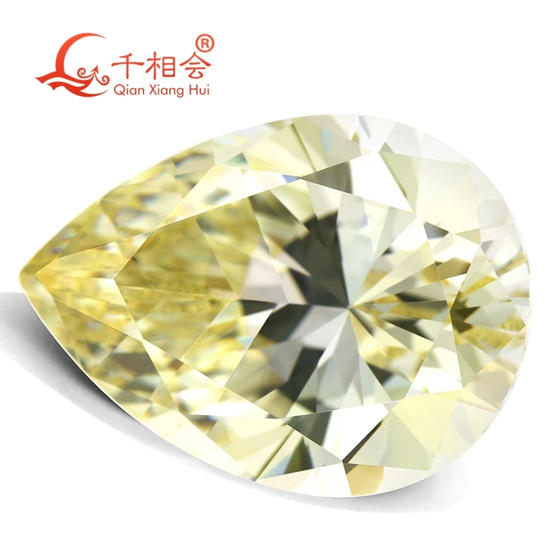 IJ or MN yellowish white color pear shape for cubic zirconia loose CZ stone made by xianxiang hui