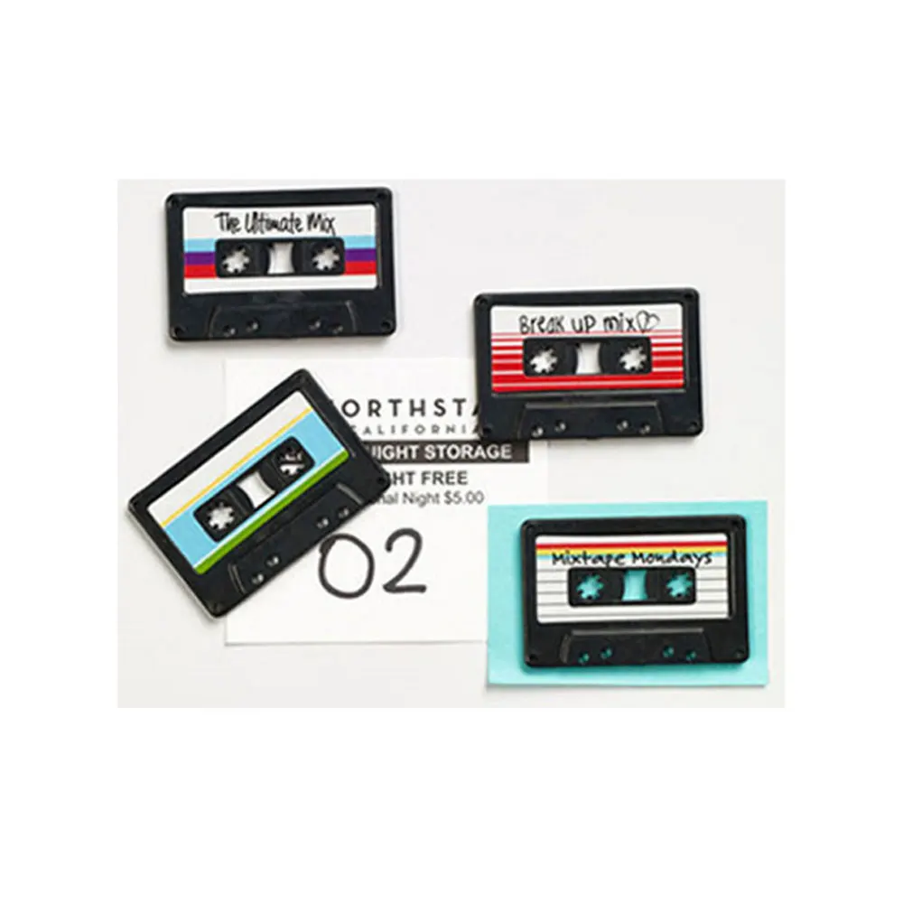 New 4-Piece Set Nostalgic Box Refrigerator Magnet Sticker Message Board Home Decoration Souvenir Kitchen SuppliesGift Note