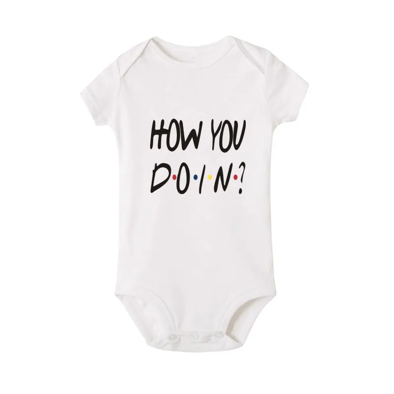 Summer White Newborn Infant Baby Boys Girls Cotton Short Sleeve How You Doing Romper Jumpsuit Playsuit Baby Clothes Jumpsuit