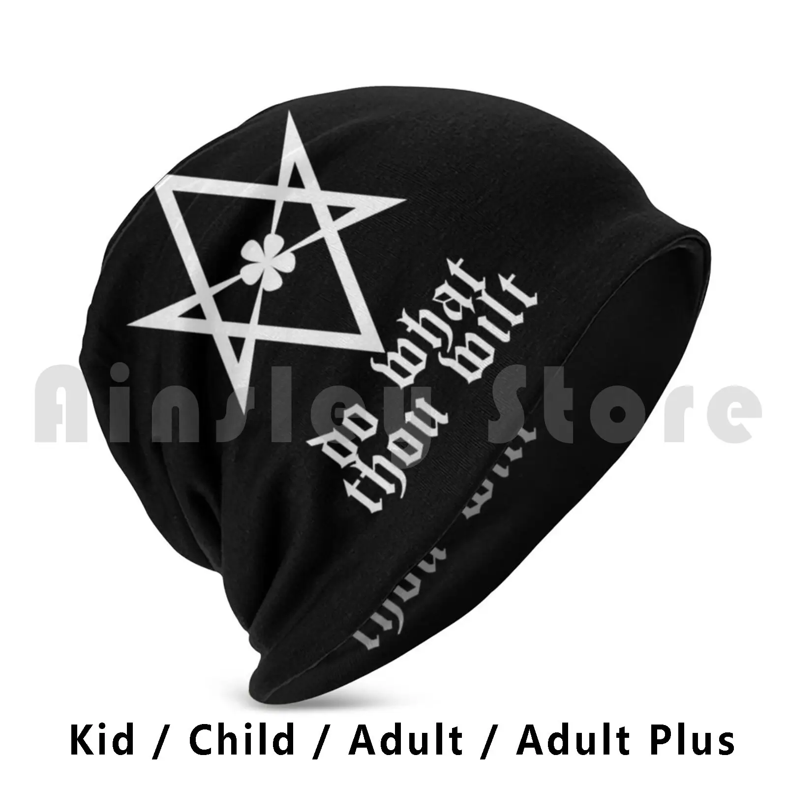 Do What Thou Wilt-Unicursal Hexagram Beanies Knit Hat Hip Hop Unicursal Crowley Thelema Magick Do What Thou