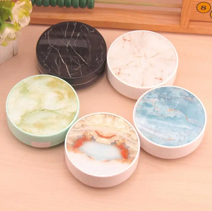 Marble Contact Lens Box with Mirror Marble Stripe Contact Lens Case Travel Glasses Lenses Box Eyes Kit Holder Container SN3346