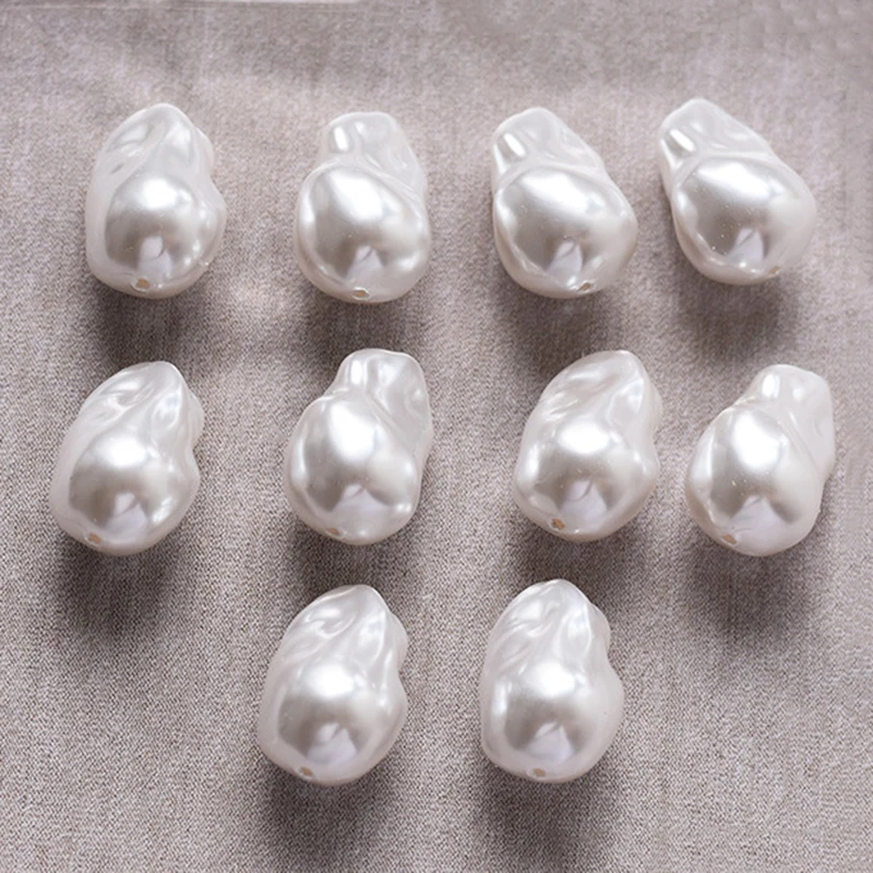 20pcs 16x9mm Imitation Baroque Pearl Beads Loose Beads for DIY Jewelry Making Baroque Style Neckalce Bracelet Earrings Supplies