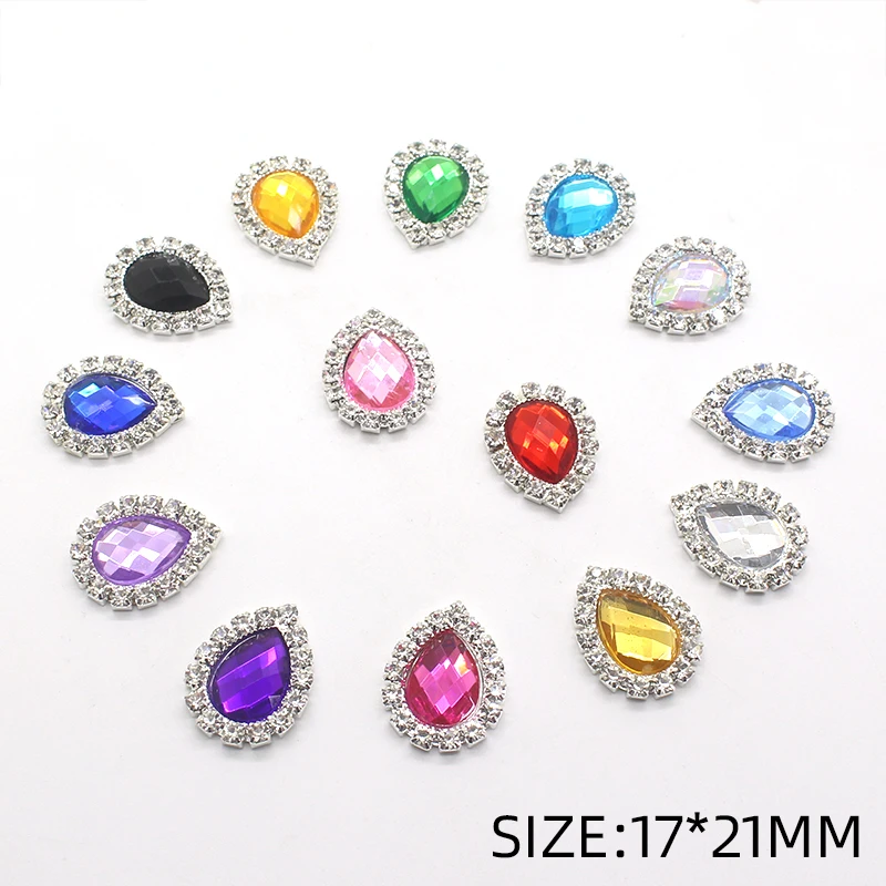 YWXINXI 10Pcs Hot Sale Water Drop Diy Jewelry Accessories Rhinestone Crystal Wedding Invitation Clothing Art