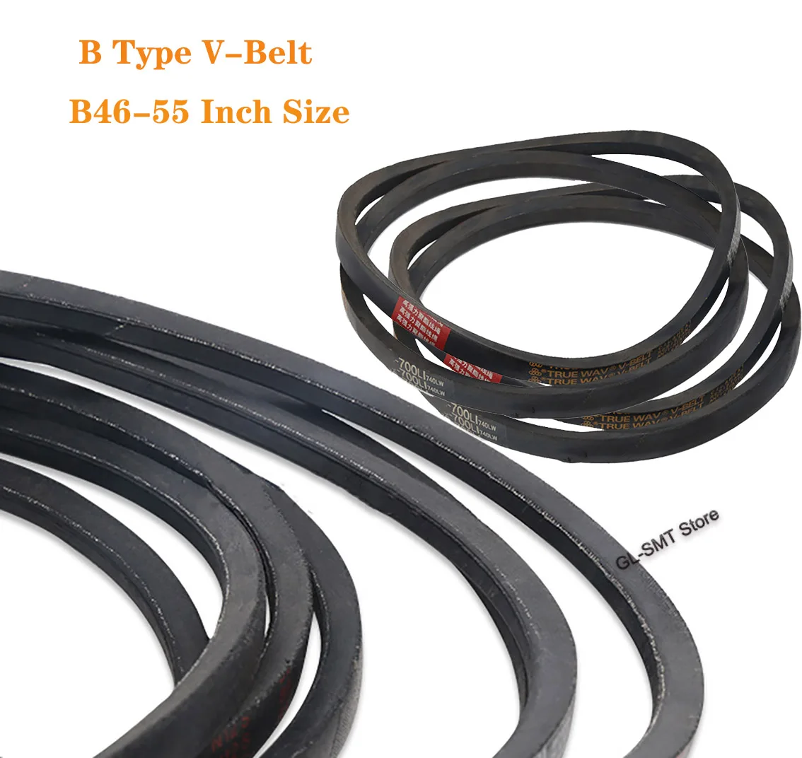 

1Pcs B Type V-Belt B46/47/48-55 Inch Size Black Rubber Triangle Belt Industrial Agricultural Mechanical Transmission Belt