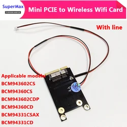 MINI PCI-E to wireless wifi card with line wireless card BCM94360CD BCM94331CSAX to mini pci-e adapter card for Pro/Air