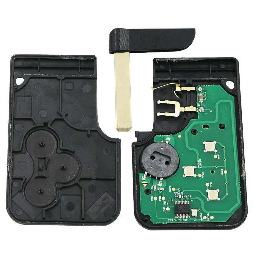 ID46 PCF7947 Chip For Renault Clio Logan Megane 2 3 Scenic Remote Key 3 Buttons 433Mhz Smart Card Emergency Insert Key Button:3