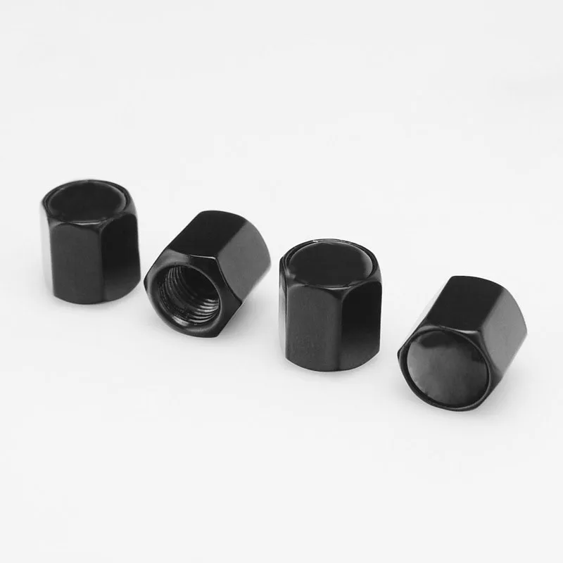 4Pcs black Bicycle Air Valve Cap Tire Wheel Rims Stem Valve Dust Cover Bike Aluminum Theftproof Valve Stem Caps