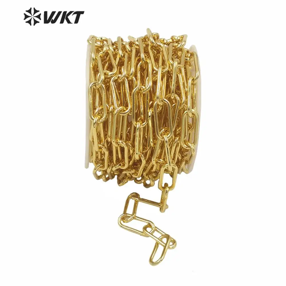 

WT-BC149 WKT NEW Hot Sales Big Over Linked Chunky Chain Gold Electroplated Brass For Women Necklace Design Popular Punk Style