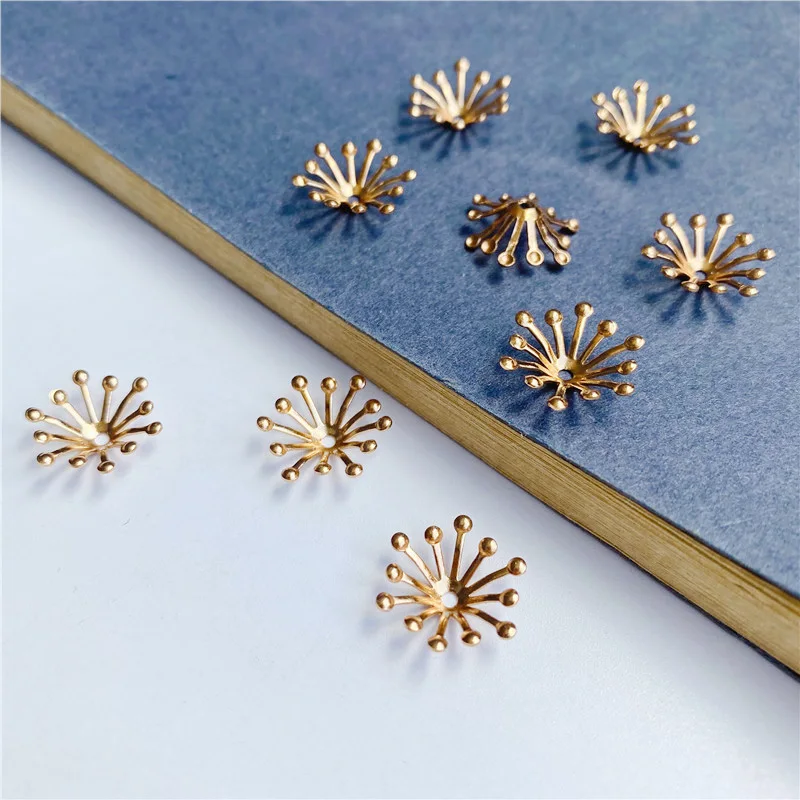 20pcs Pistil Stamen Shape 10mm 15mm Copper Metal Loose Beads Lot for Jewelry Making DIY Flower Findings