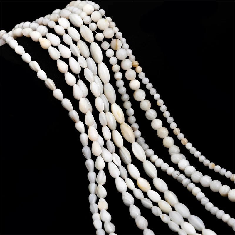 Natural White Shell Beads Mother Of Pearl Loose Tear Drop Beads For Necklace Bracelet Earring DIY Jewelry Making