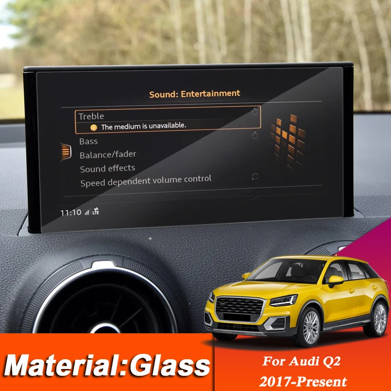 

Car Styling Dashboard GPS Navigation Screen Glass Protective Film Sticker for Audi Q2 2017-Present Control of LCD Screen