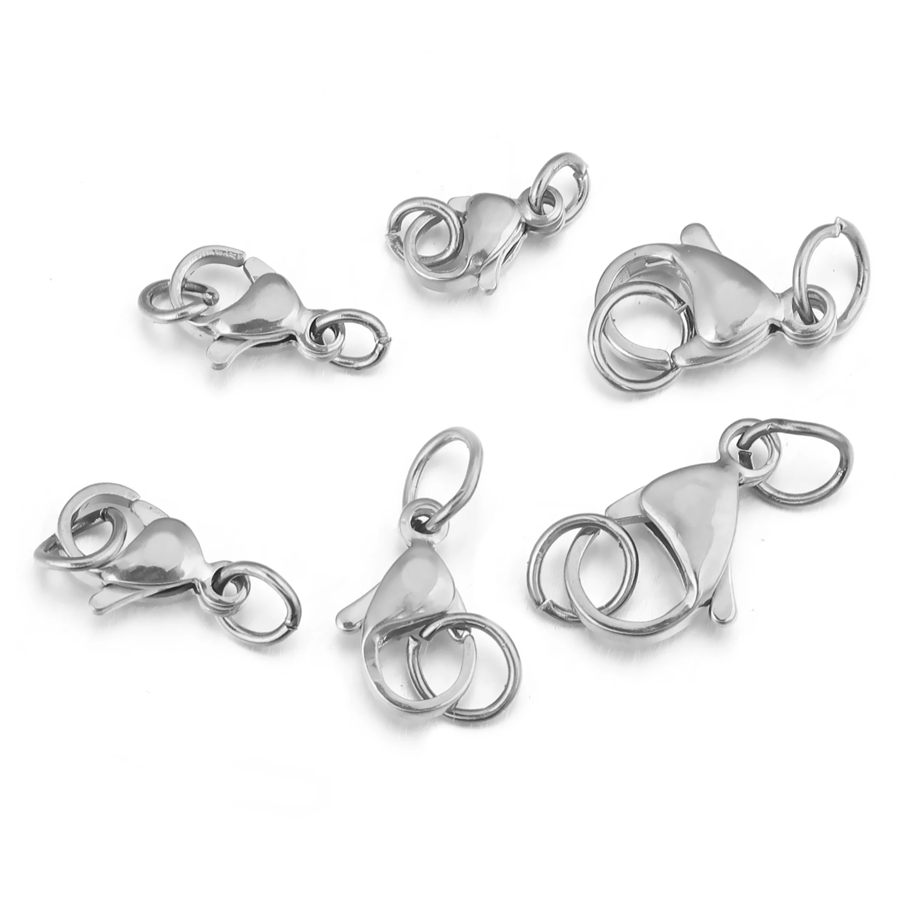 20Pcs Stainless Steel Gold with Jump Ring Lobster Clasp Claw Clasps for Bracelet Necklace Chain Diy Jewelry Making Supplies