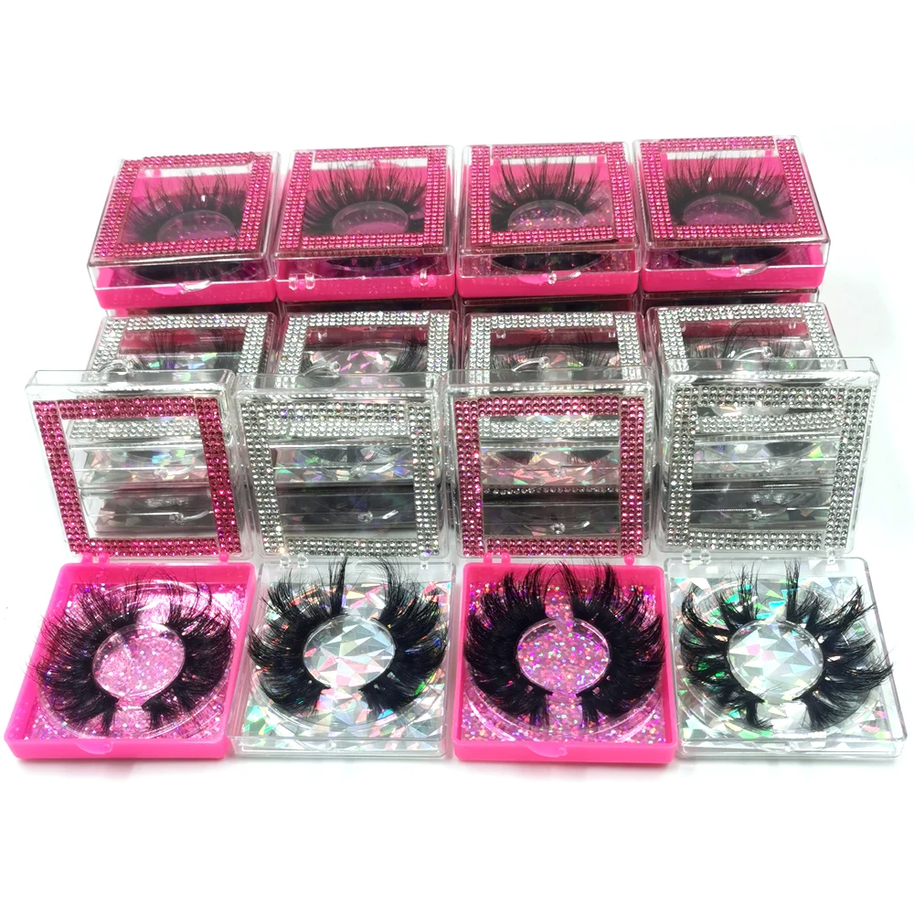 25mm Mink Lash sprzedawca 2/10/20/30/40/50 Pairs rzęsy Box pakiet luzem rzęsy z norek hurtownia sprzedawca rzęsy z norek luzem makijaż