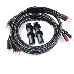 HiFi Audio K2 Speaker Cable 72V DBS Surface Silver Bi-Wire Speaker Wire Spade / Banana Plug