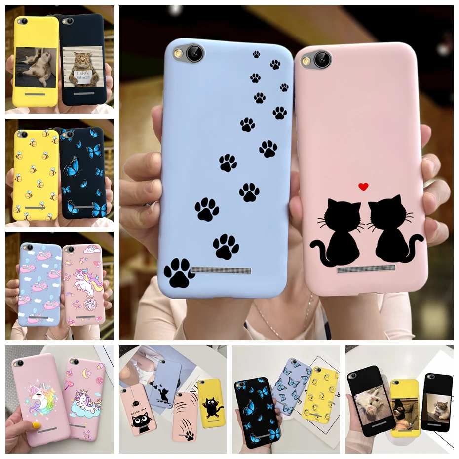 Phone Case For Xiaomi Redmi 4A 5A 6A 7A Case Lovely Cartoon Silicone Cover Candy Color Soft Funda For Redmi 4a 5 a 6a 7a Coque