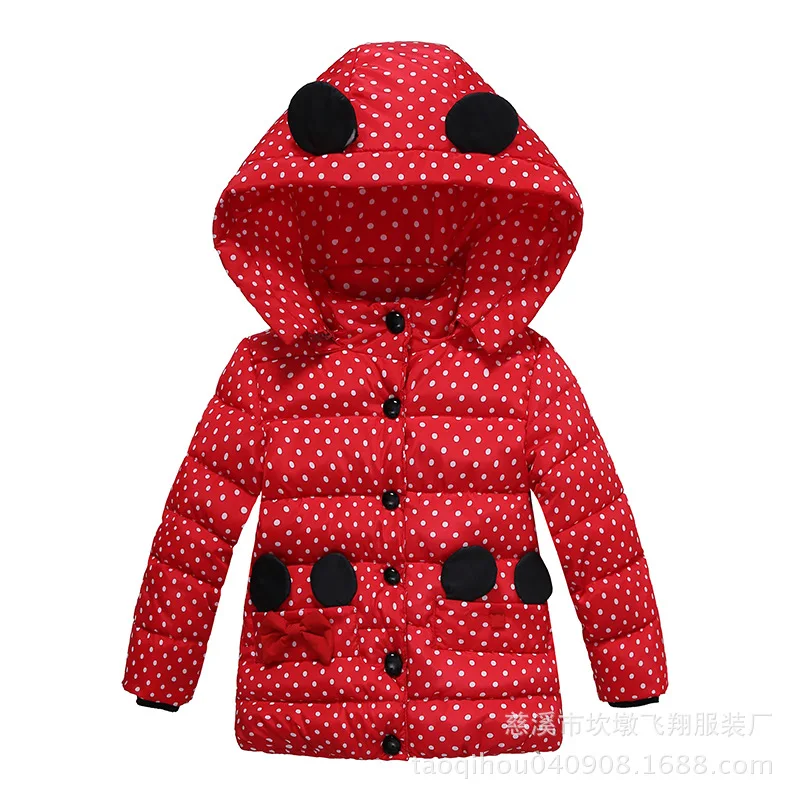 Autunno inverno Dot Girls Jacket Keep Warm Fashion giacca a vento con cappuccio capispalla festa di compleanno cappotto di natale abbigliamento per