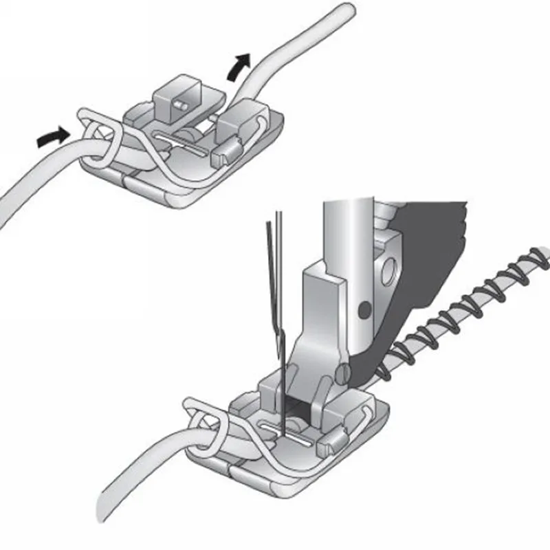 BRAIDING PRESSER FOOT SNAP-ON 93-036936-91 (820230-096) w/ IDT WALKING FOOT FOR PFAFF 1000-7570 AA7138