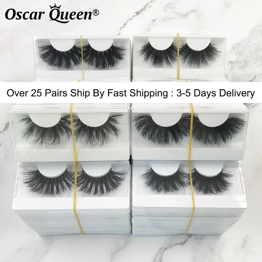 25MM Fluffy Mink Lashes Bulk Wholesale Items For Business 5D Natural False Eyelashes Box Package 8D 3D Eyelash Supplies Makeup