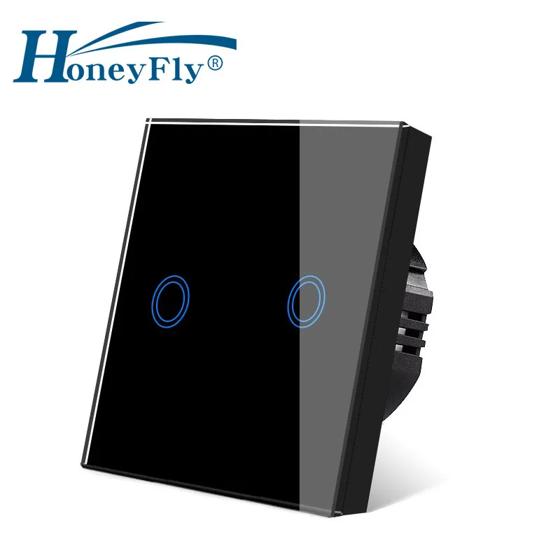 HoneyFly Touch Dimmer Embedded Switch 110/220V Touch Sensor Switch Toughened Glass PC Flame Retardant Panel