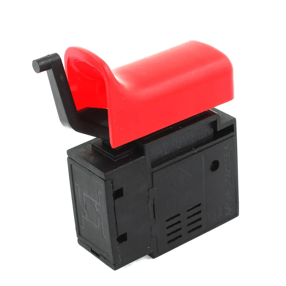 250V 6A 5E4 Lock On Power Tool Electric Drill Trigger Switch Black Red  FA2-6/1BEK