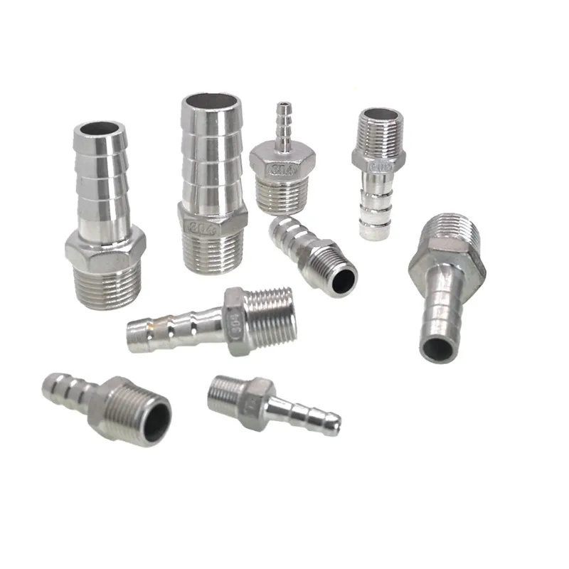 Miễn phí Vận Chuyển 1/2 "DN15 Nam Thông Tắc Đường Ống Sợi Chỉ Có 10mm Đầu Nối Ống Thép không gỉ SS304