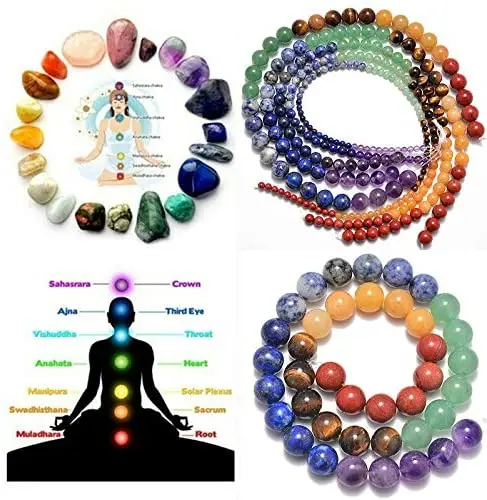 Natural Matte 7 Chakra Beads Round Loose Stone Beads for Jewelry Making DIY Yoga Bracelet Healing Energy Beaded Jewelry 15\'\'