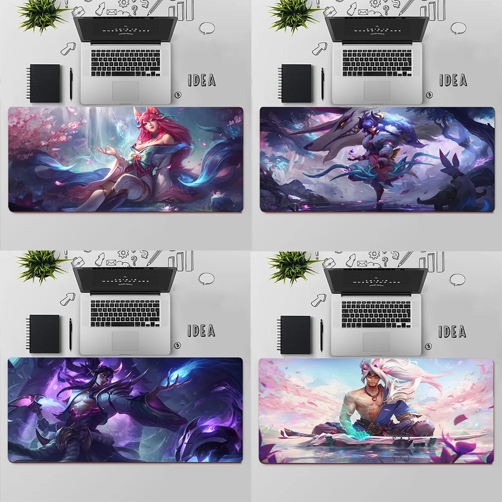 LOL Ahri Kindred Thresh Yasuo Yone Miếng Lót Chuột Chơi Game Lớn Miếng Lót Chuột Máy Tính Game Thủ Máy Tính Thảm Lớn Mousepad Để Bàn thảm Mause Miếng Lót