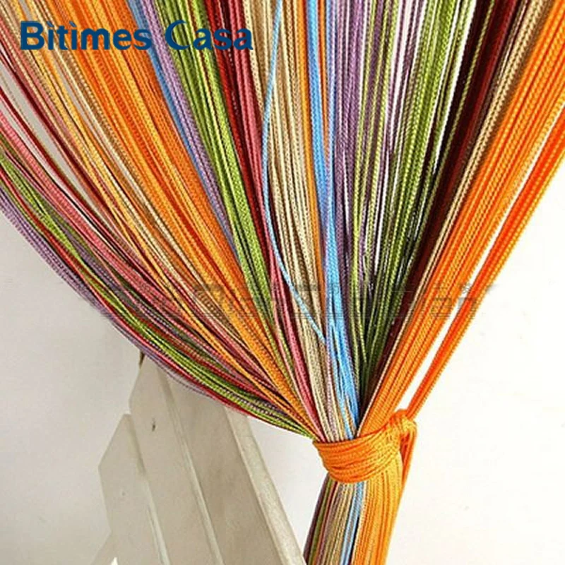 home decoration 300*300CM colorful string curtain line curtain multi-color rainbow  fringe panel room divider  window vanlance