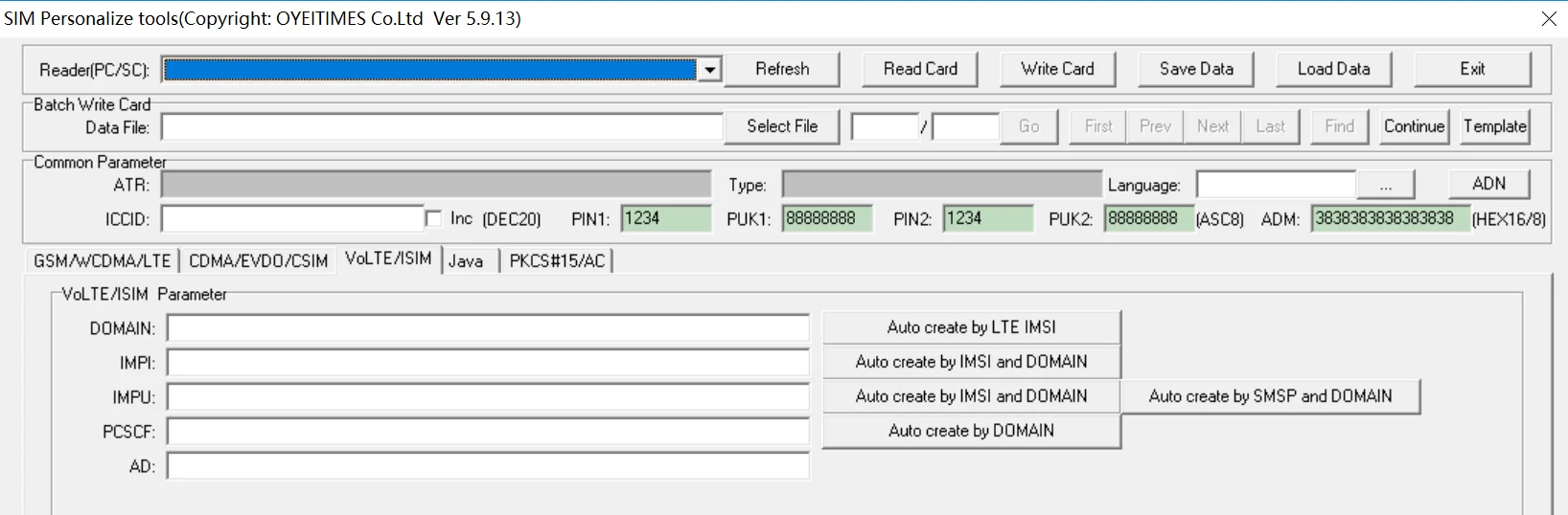 Oyeittimes JAVA 5G 5.9.13 Ver. Perangkat Lunak Kartu SIM, ENC DEK JAVA DES JAVA Perangkat Lunak AID/HASH, Daftar Nilai, Kartu SIM