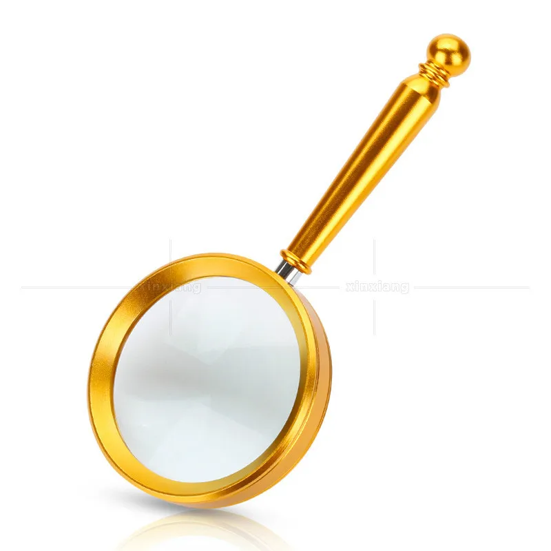 8 vezes de metal cheio banhado a ouro fosco lente de vidro óptico high-end presente lupa família handheld lupa