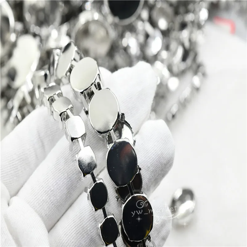2 yards strong empty cup chain silver large size for round rhinestones 6mm 8mm 10mm 12mm 16mm 18mm 14mm Jewellery Soldering