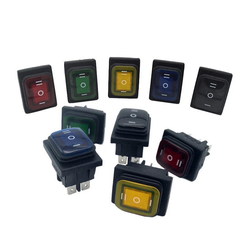 6 Pins IP67 Water Dust Proof Auto Boat Marine Toggle Rocker Switch With LED Three-Speed Forward Reversing Switch