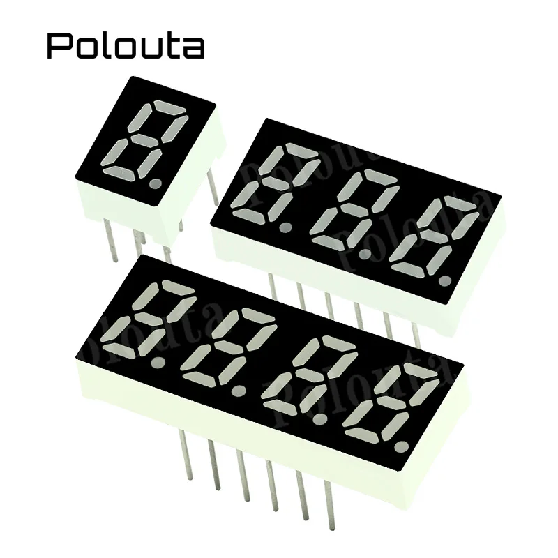 Polouta LED Display Module For Arduino 1/3/4 Digit Digital Tube 0.32 Inch Highlight Red Digital Display Tube Cathode And Anode