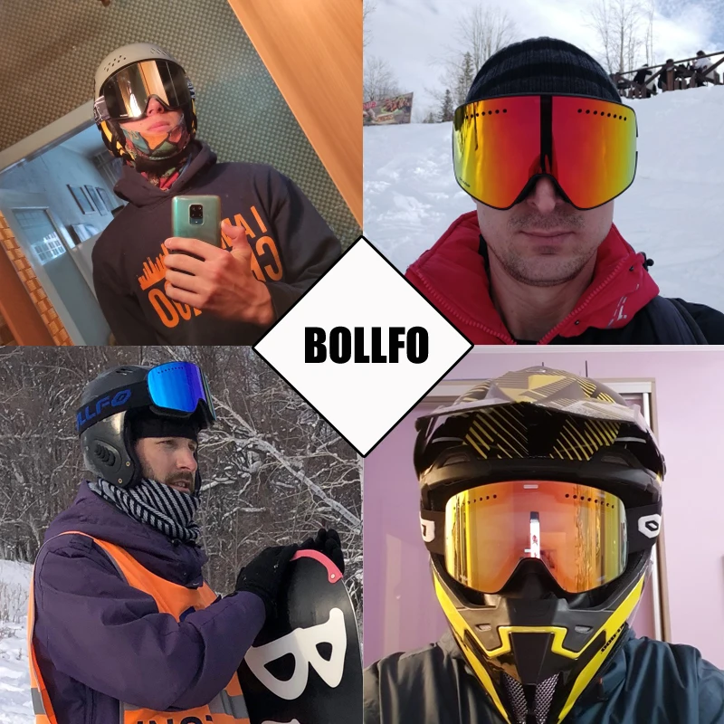 Óculos de esqui para homens e mulheres Máscara de snowboard Óculos de esqui Proteção para neve sobre óculos Óculos de montanhismo magnético UV400