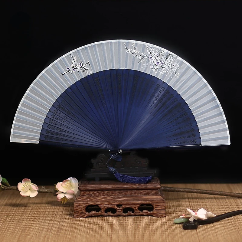 Small Folding Fan 21cm Hot Stamping Female Hand Fan Gift Chinese Style Hanfu Ventilador Portable Ventilatore Abanicos Para Boda