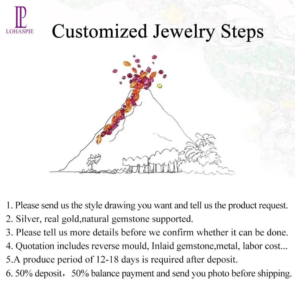 LP Customized Jewelry Service 925 Silver or Real Gold Metal with Natural Gemstone or Diamond  Unique High-quality Fine Jewelry