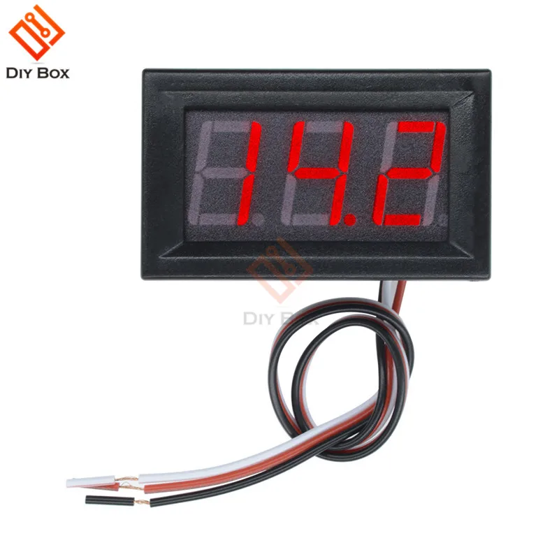 0.56" Inch Mini Digital Voltmeter Ammeter DC 100V 10A Volt Ampere Meter Amperemeter Voltage Tester LED Display Cable Connector